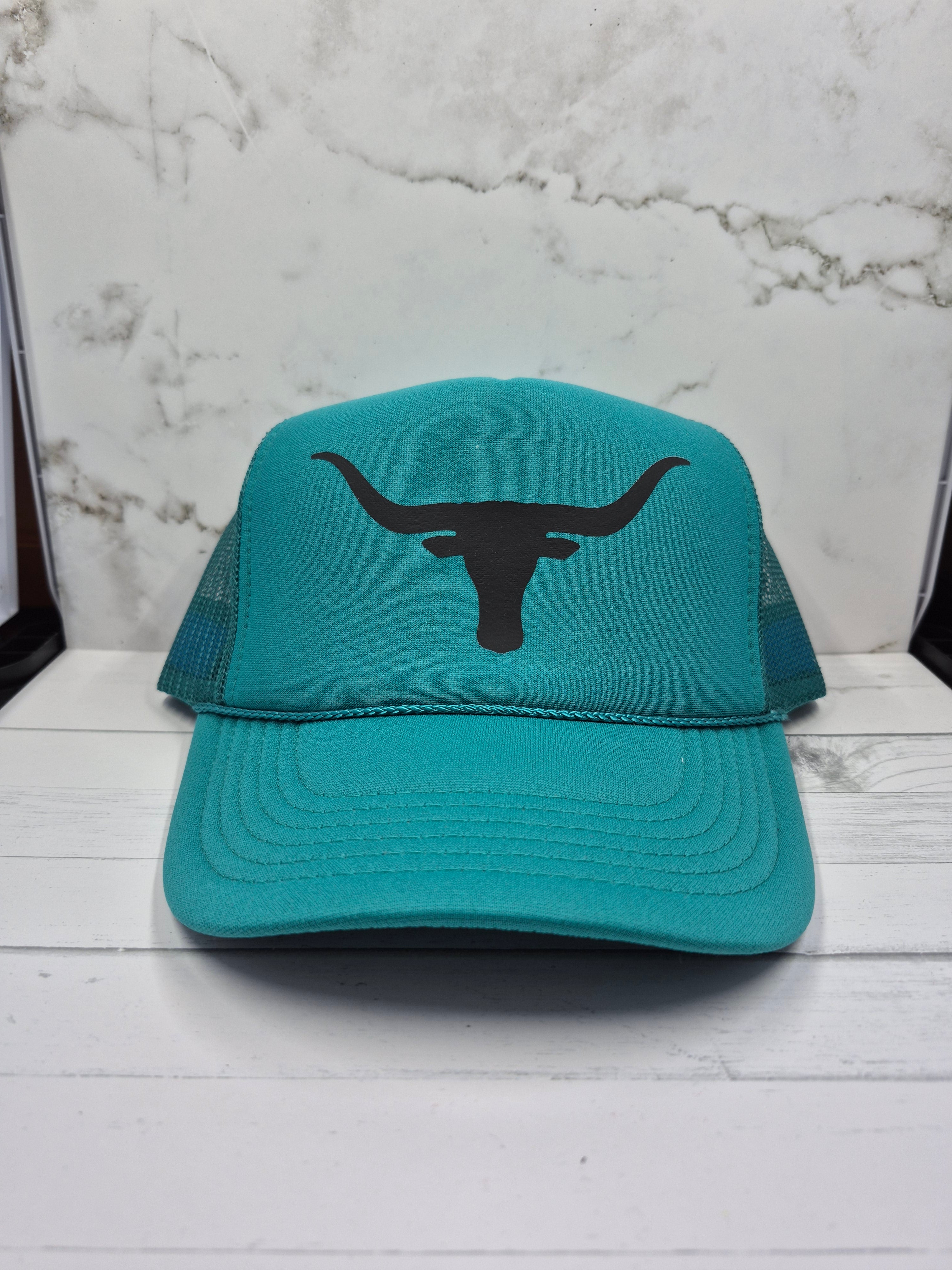 Teal Longhorn Trucker Hat