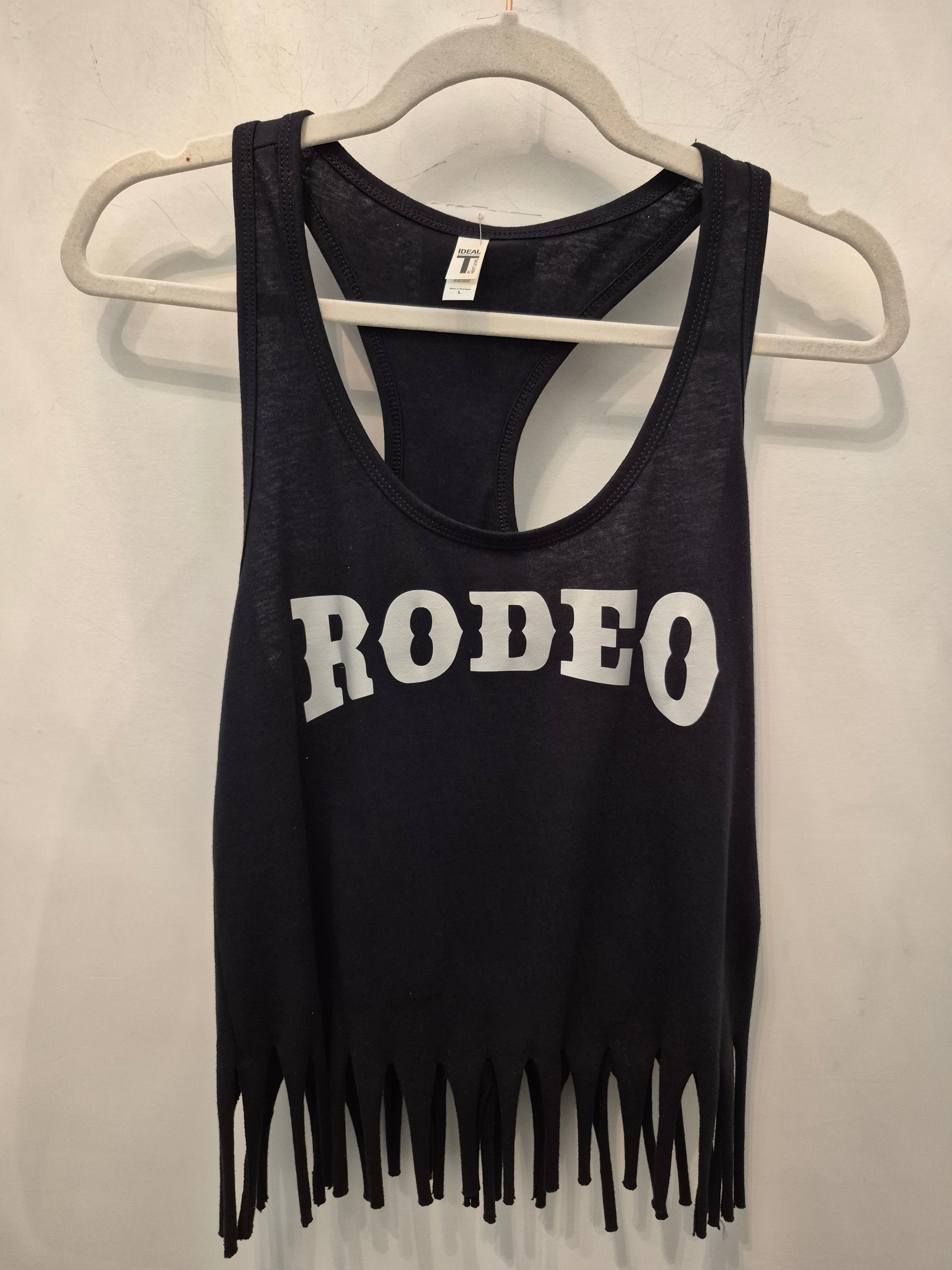 Black Flared Rodeo Tank Top