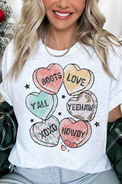 VALENTINES CANDY WESTERN COUNTRY OVERSIZED TEE