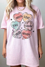 VALENTINES CANDY WESTERN COUNTRY OVERSIZED TEE