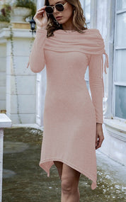 ROSIE OFF-SHOULDER SWEATER DRESS with Tassel