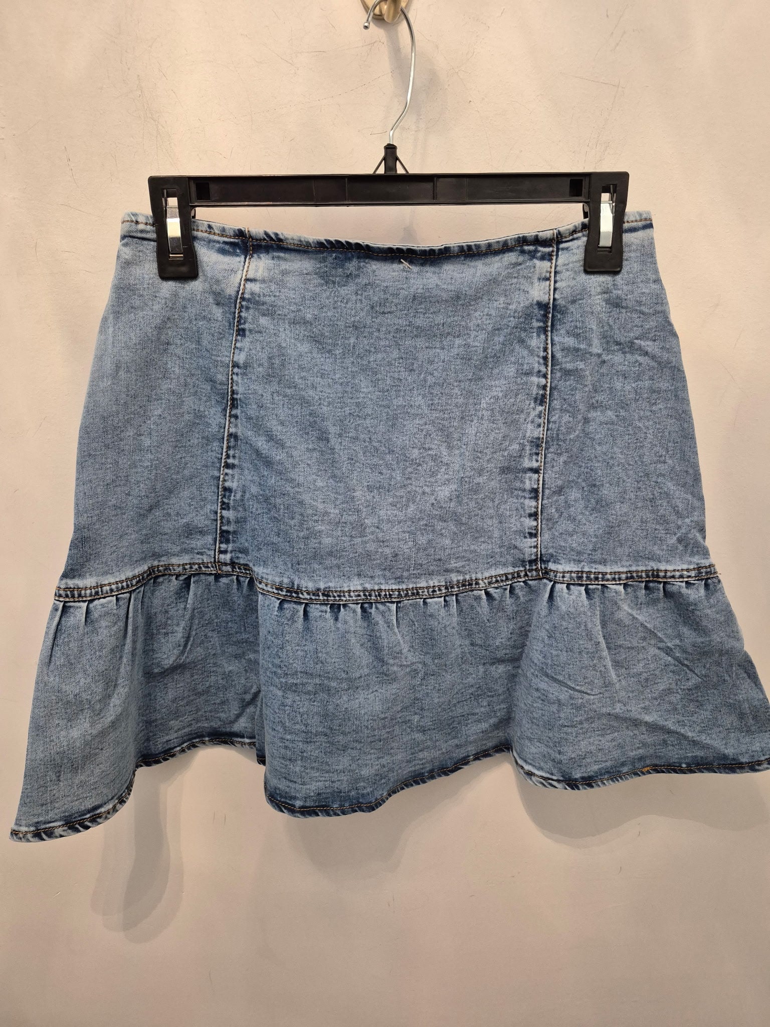Ruffled Denim Skirt