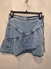 Ruffled Denim Skirt