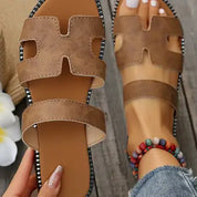 H Shaped Leather Sandals