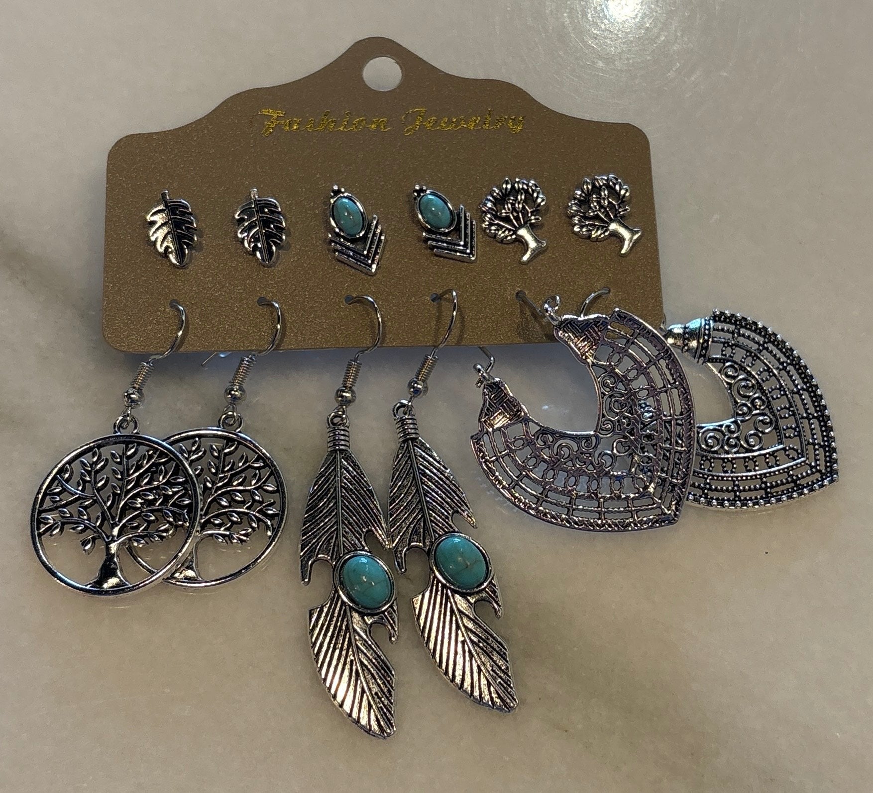 6-set Silver Earrings