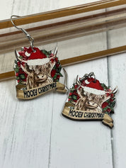 Wooden Cow Earrings