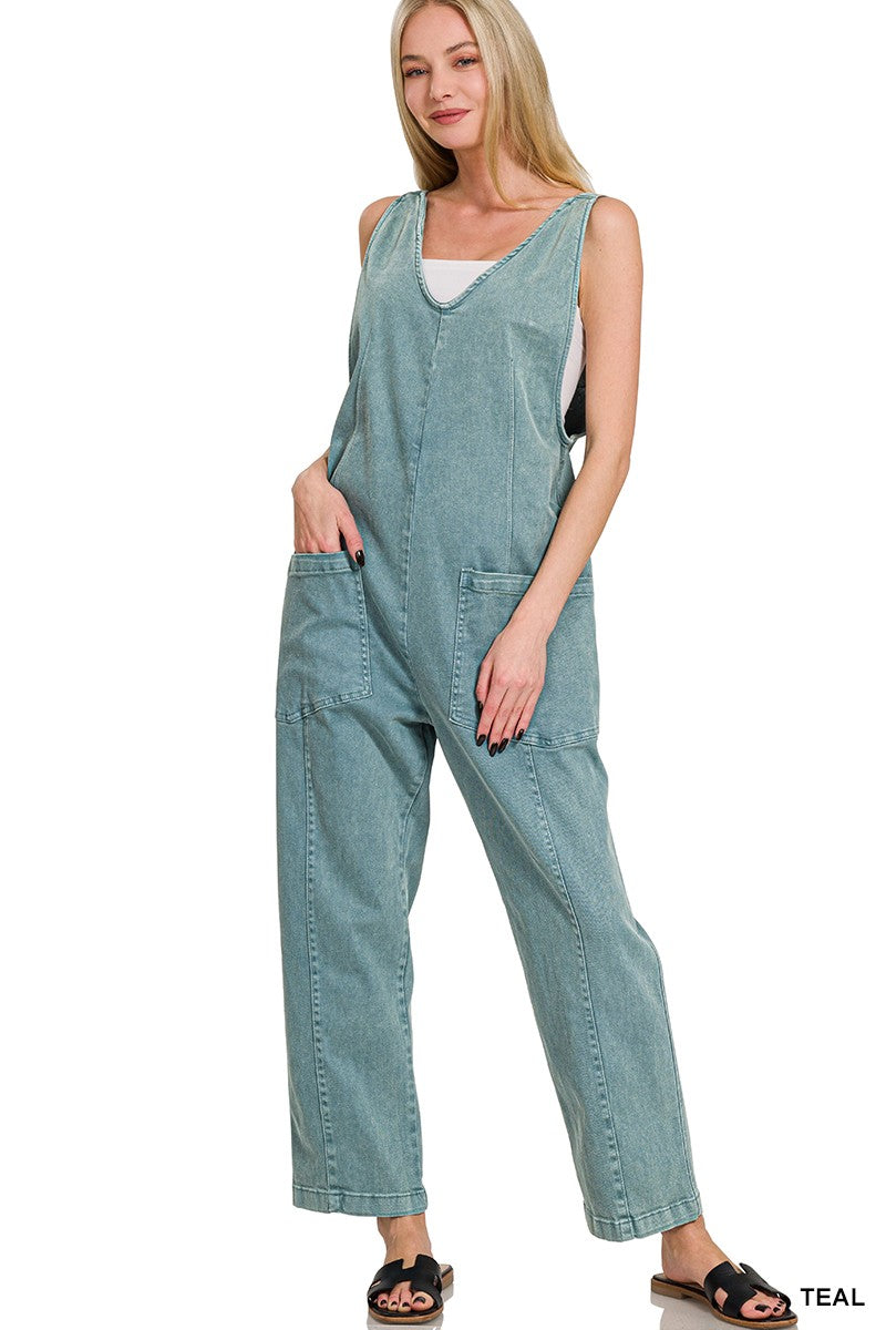 Casual Adjustable Strap Baggy Jumpsuit With Pockets