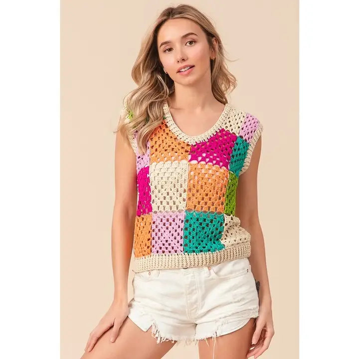 Multi Colors Sweater Vest