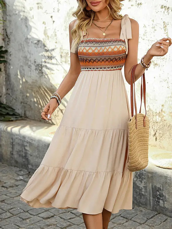 Camisole A Hem Patchwork Dress