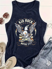 Vintage Retro Rock N Roll Graphic Tank Top