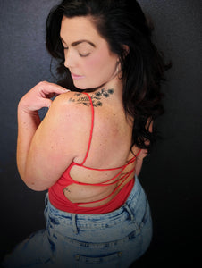 Sexy Red Strappy Back Top -Limitless