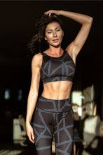 Load image into Gallery viewer, Abstract Grid Printed Activewear Sports Bra