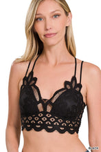 Load image into Gallery viewer, CROCHET LACE BRALETTE WITH BRA PADS