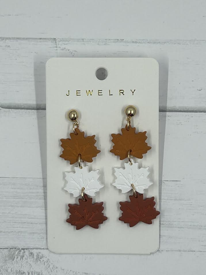 Acrylic Fall Leaves Earrings