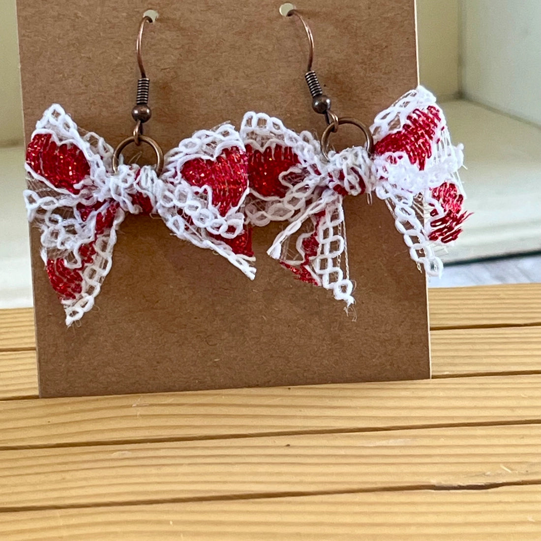 Open Window Studios Lace Bow Earrings