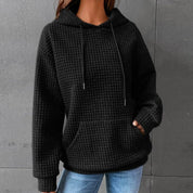Waffle Round Neck Long Sleeve Top