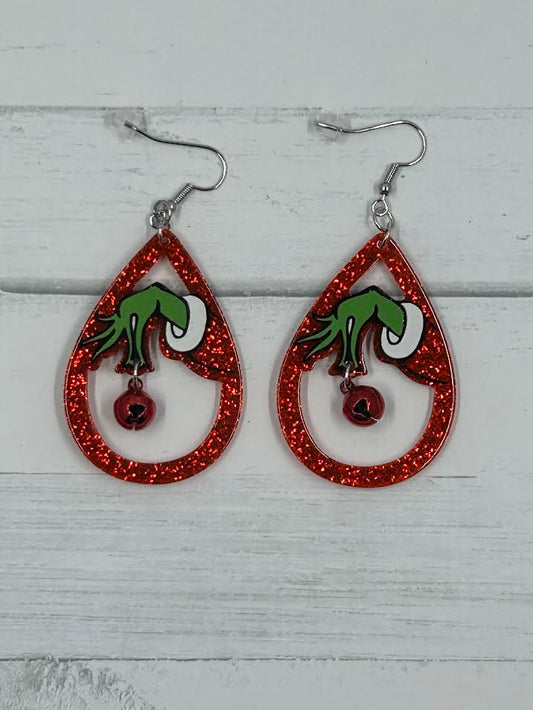 Grinch Bell Earrings