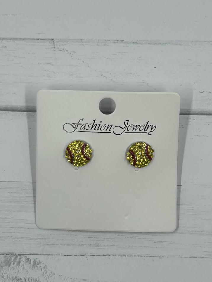 Rhinestone Sports Earrings