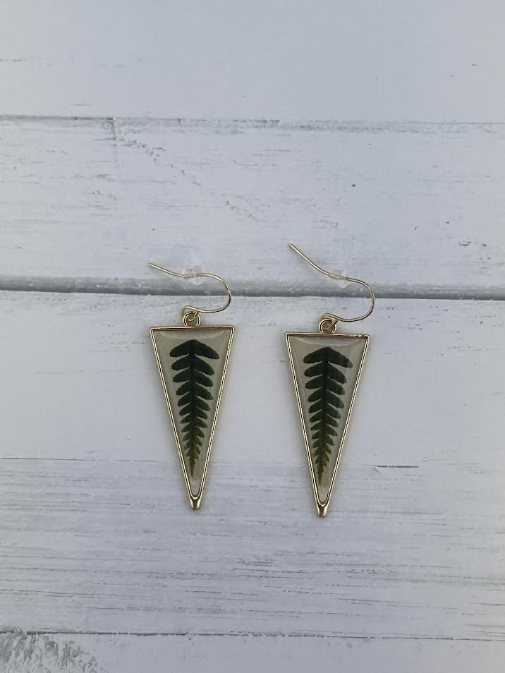 Triangle Tree Leaf Earrings