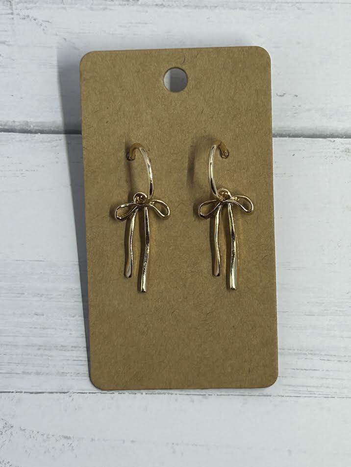 Gold Bow Earrings