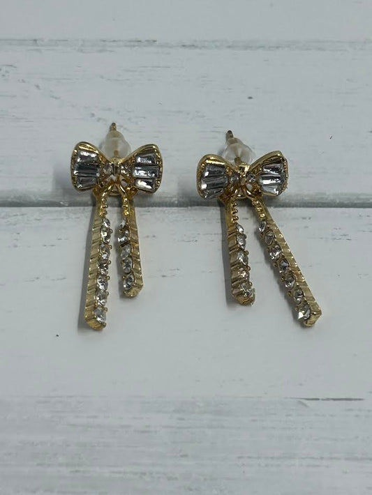 Bow Crystal Drop Earrings