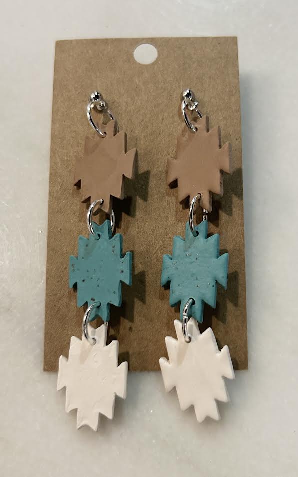 Three Color Leaf Hanging Earrings