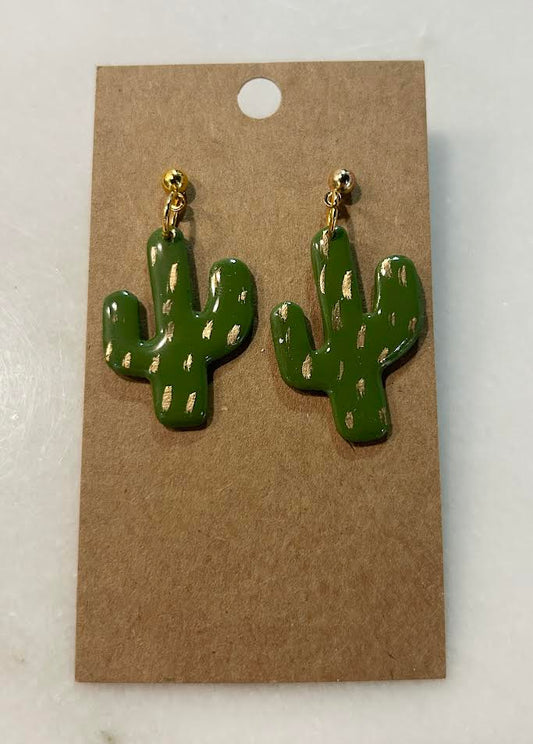 Green and Gold Earrings