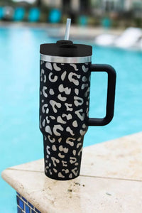 Black Leopard Stainless Steel Double Insulated Cup