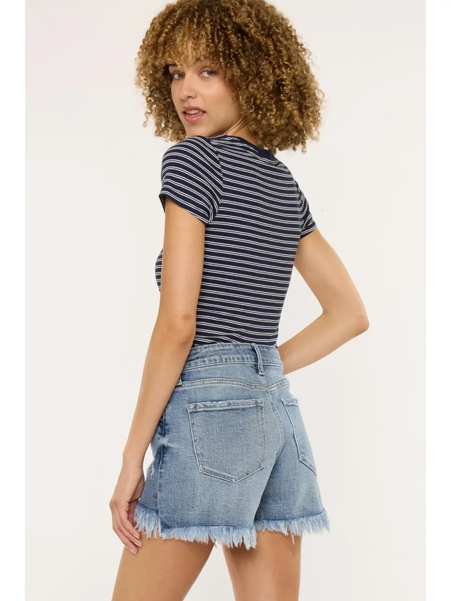 High Rise Mom Fit Denim Shorts