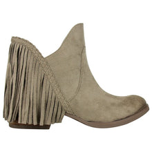 Load image into Gallery viewer, Not Rated Braxton Cowgirl Fringe Ankle Booties In Taupe