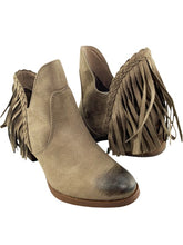 Load image into Gallery viewer, Not Rated Braxton Cowgirl Fringe Ankle Booties In Taupe