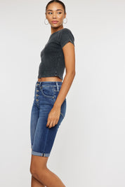 KAN CAN HIGH RISE CUFF BERMUDA JEANS
