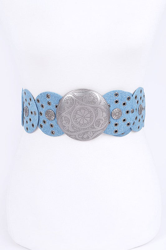 Metal Buckle Rivet Denim Iconic Belt