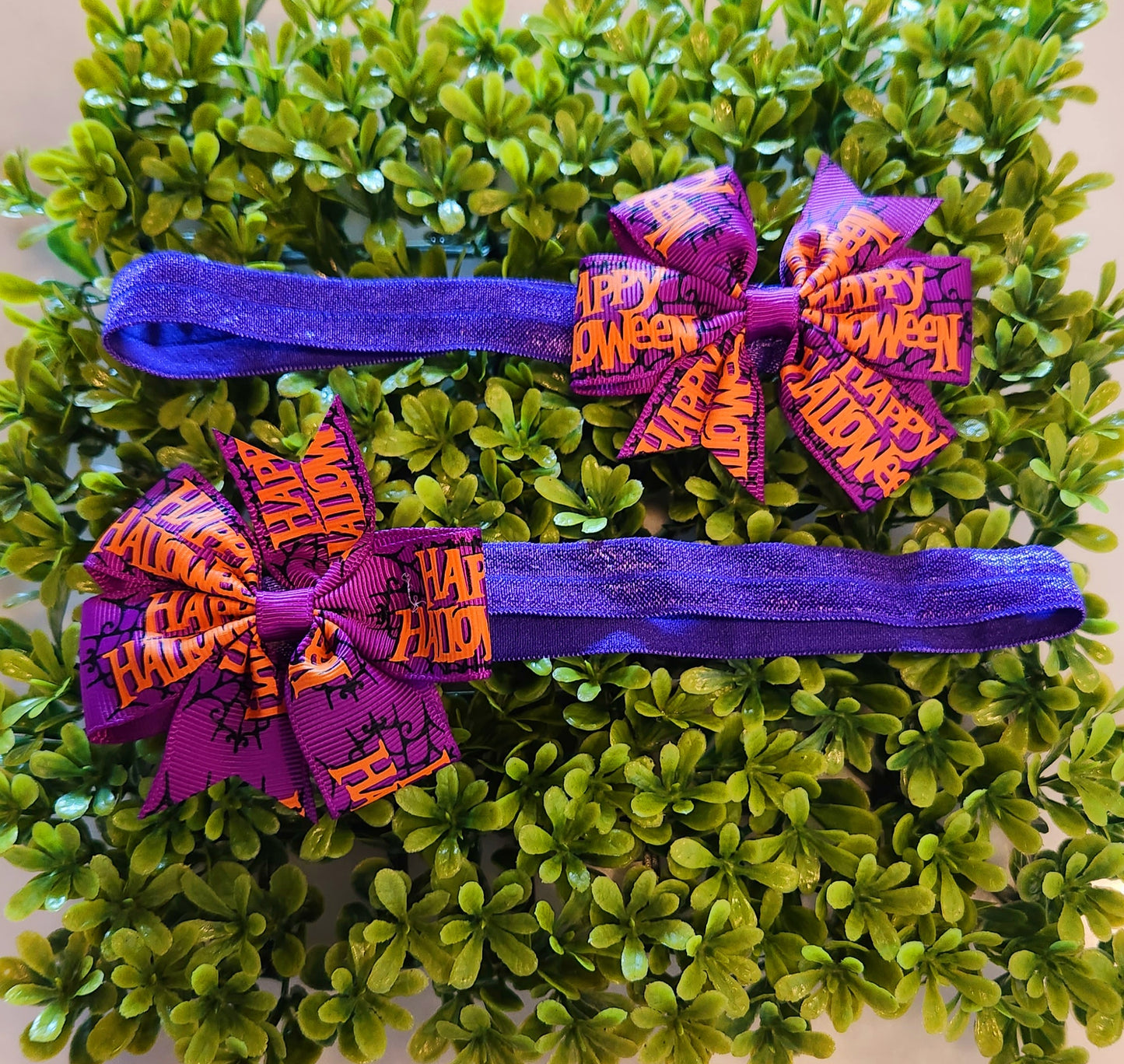 Purple Halloween Head bow