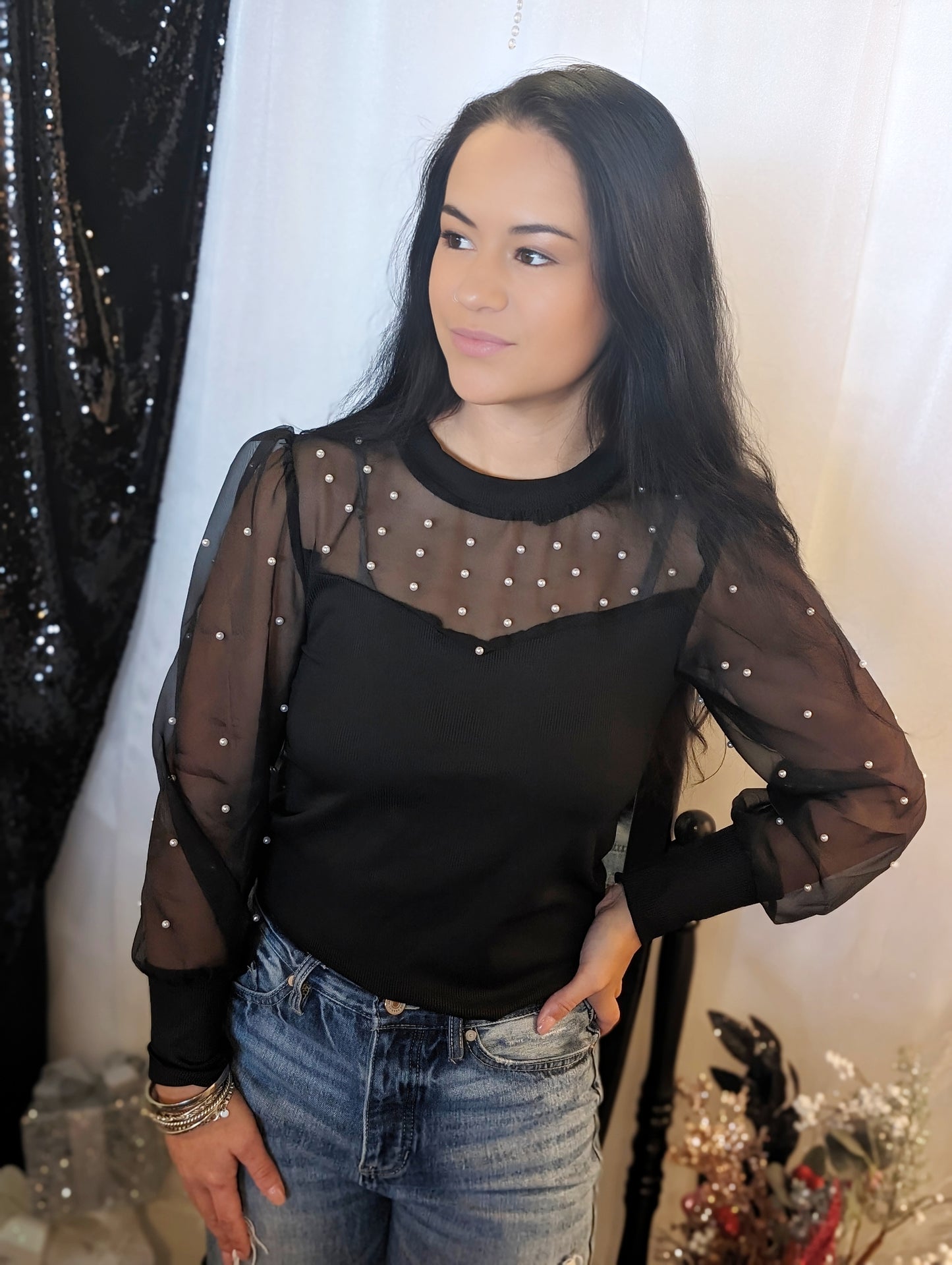 Classic Peal Black Blouse