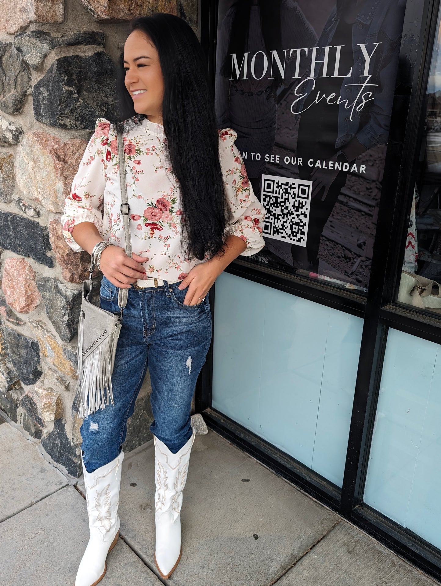 Spring Floral Print Blouse