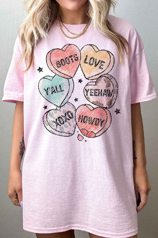 VALENTINES CANDY WESTERN COUNTRY OVERSIZED TEE