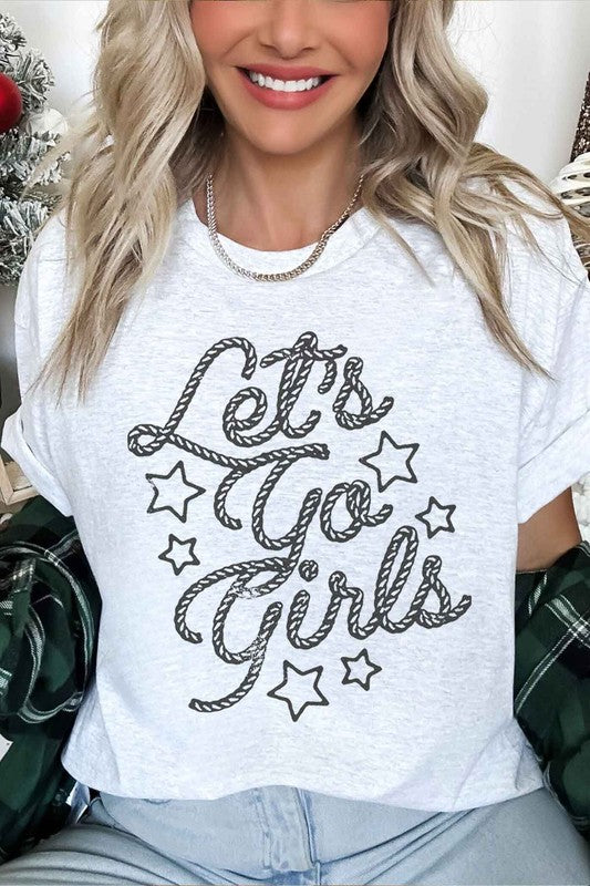 LETS GO GIRL WESTERN COUNTRY OVERSIZED TEE