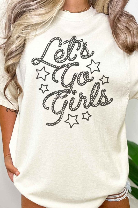 LETS GO GIRL WESTERN COUNTRY OVERSIZED TEE