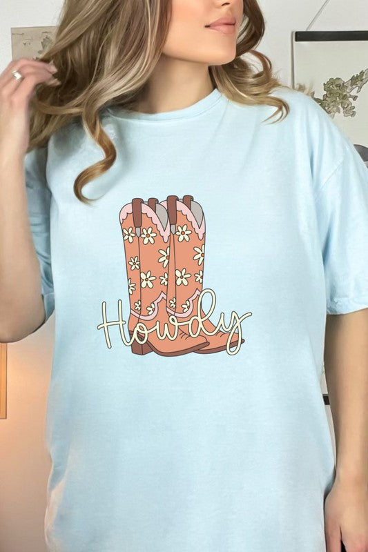 Howdy Cowboy Boot Country Western Graphic Tee