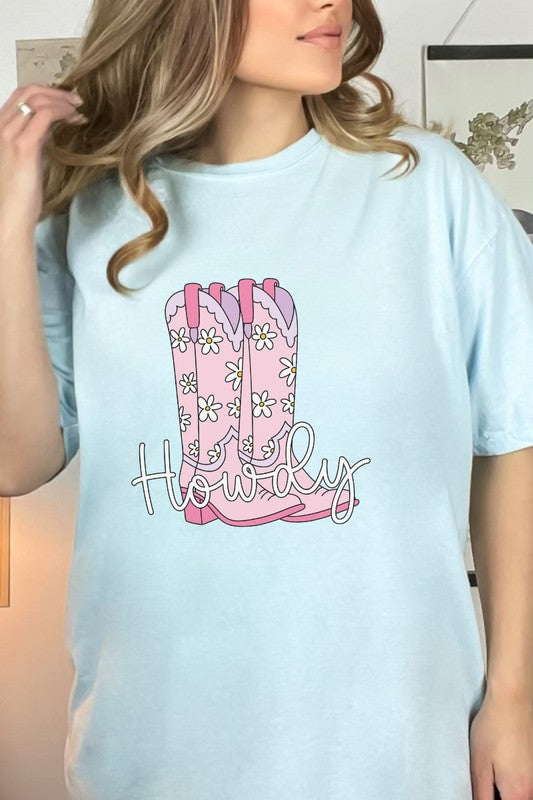 Howdy Cowboy Boot Country Western Graphic Tee