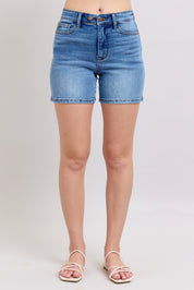 2 Buttoned Mid Length Judy Blue Dad Shorts