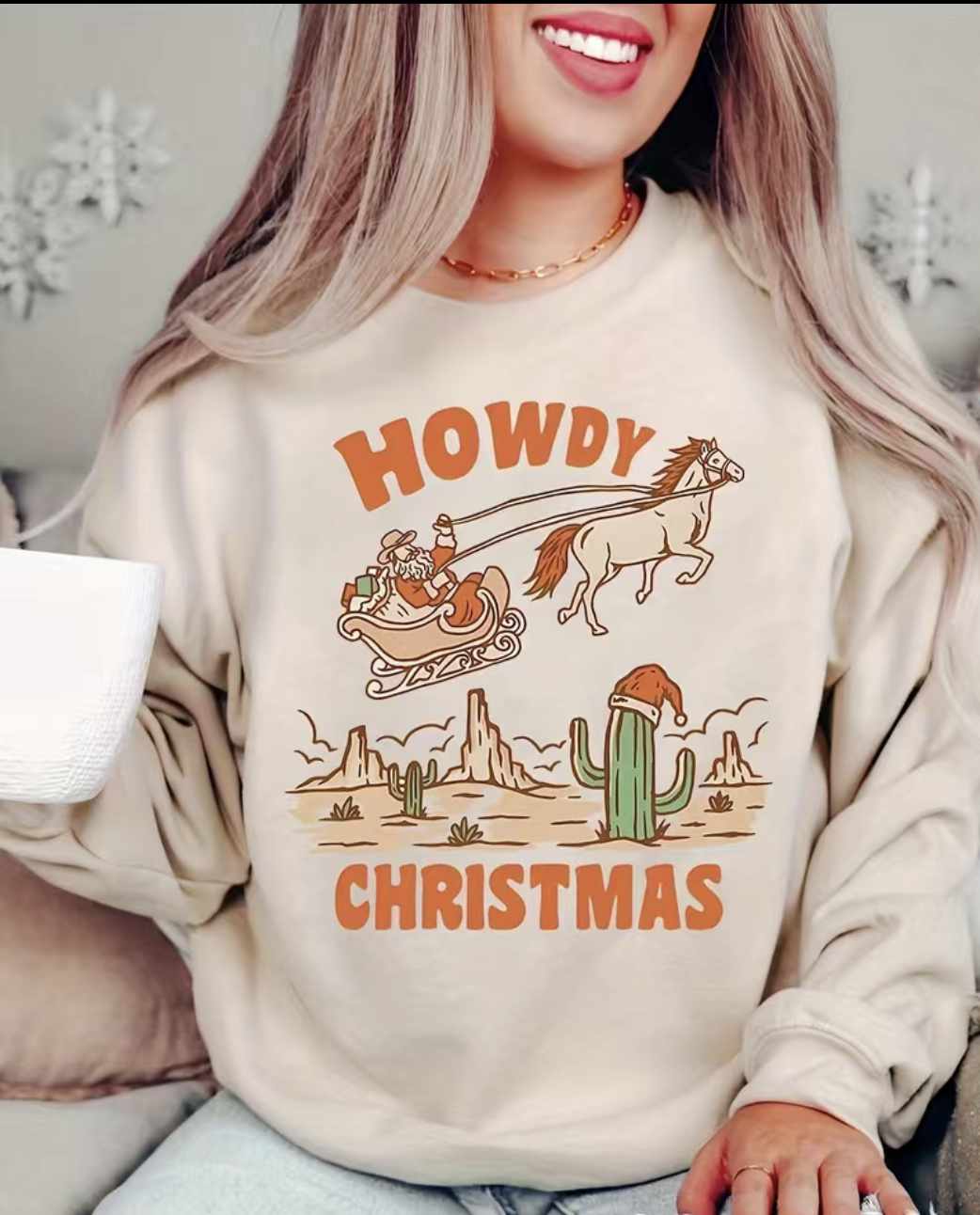 Howdy Christmas Thick Sweatshirt