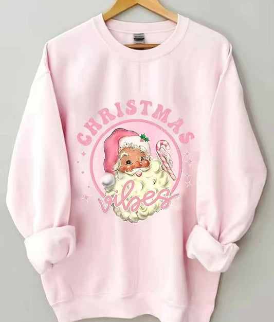 Pink Merry Christmas Santa Softy Sweatshirt