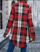 Load image into Gallery viewer, Red Plaid Tunic Flannel