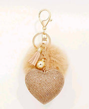Load image into Gallery viewer, Rhinestone Heart Keychain