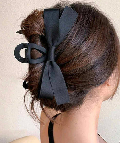 Black Bow Hair Clip