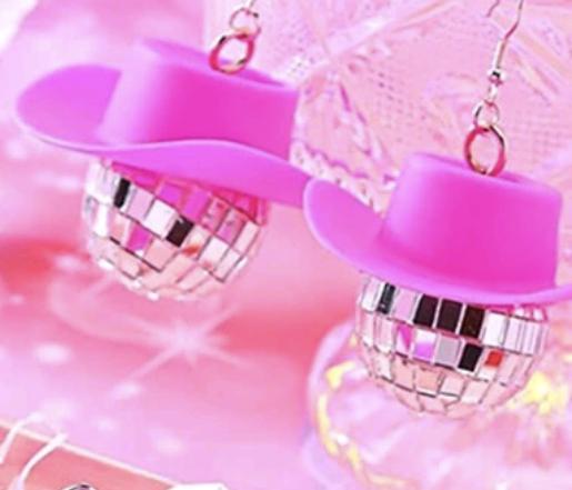 Pink Disco Ball Earrings