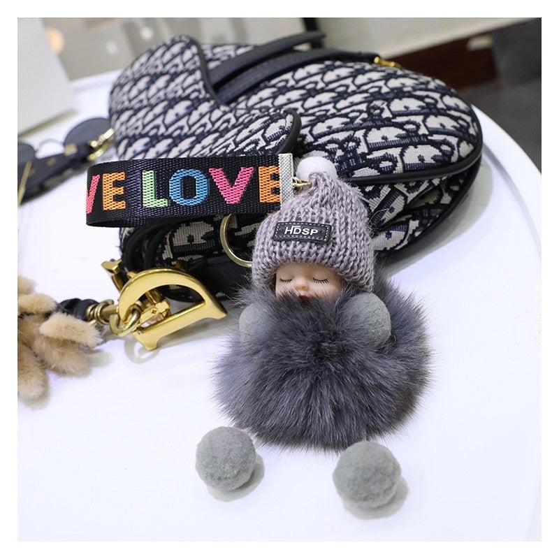 Fox Fur Doll Keychain Pendant