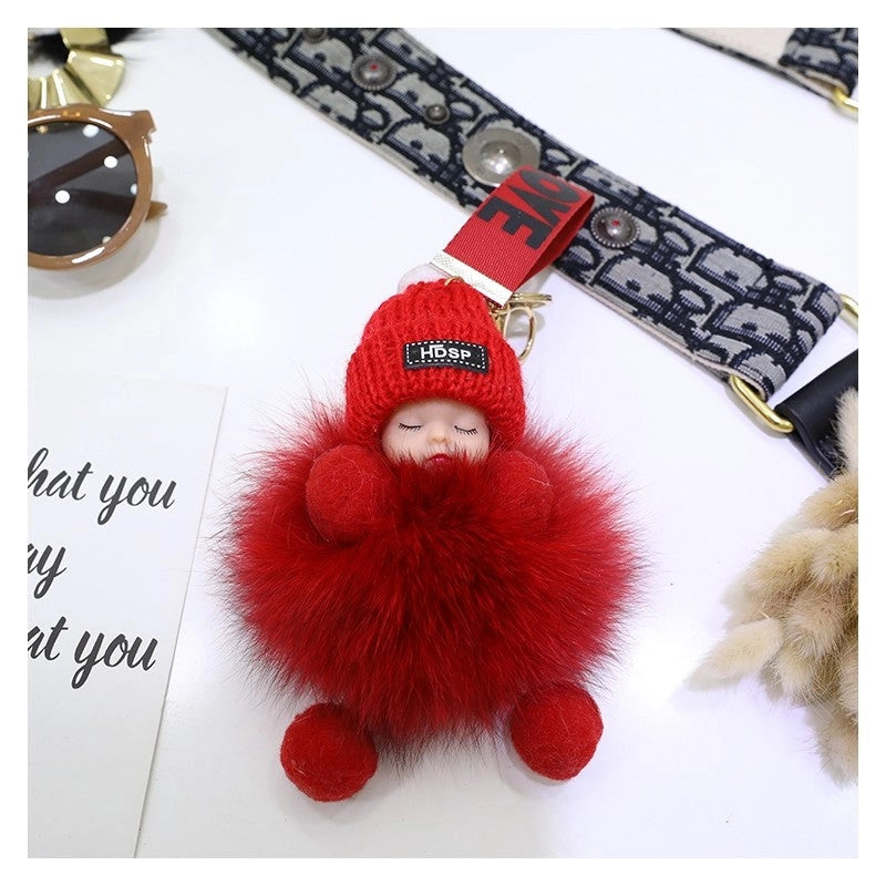 Fox Fur Doll Keychain Pendant